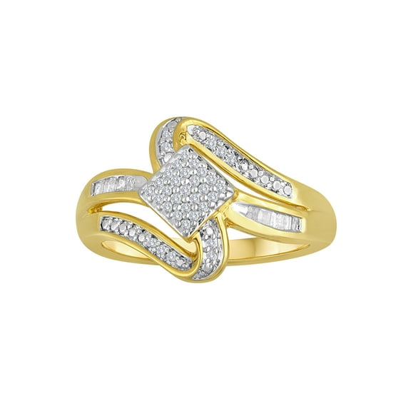 Ladies Brilliance Fine Jewelry 1/6 Carat T.W. Diamond 14Kt Gold-Plated Sterling Silver Ring
