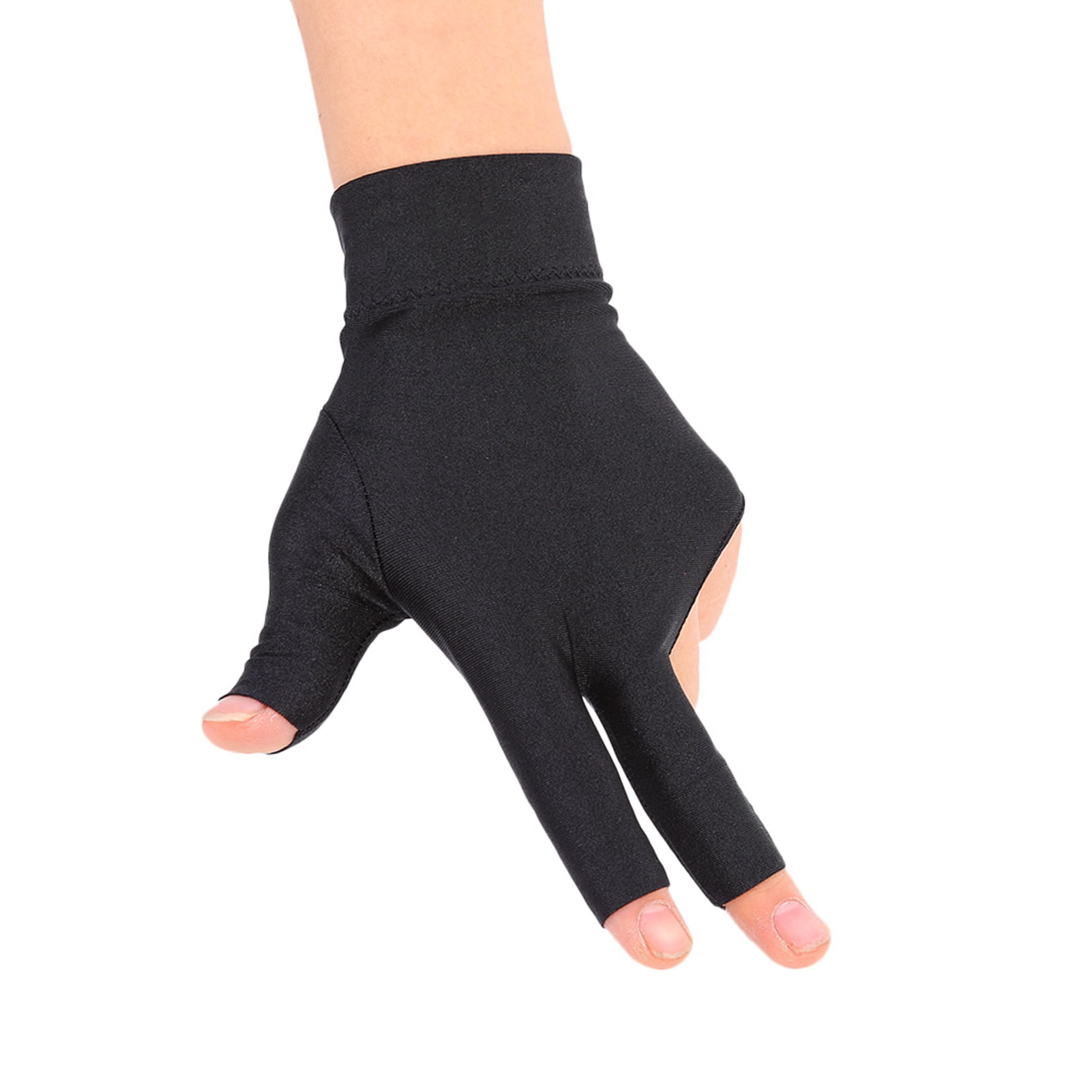 Colaxi Gants De Piscine à 3 Doigts Fournitures De Billard Gants Antidérapants Professionnels Pour Snooker Mitaines Pour Entraînement Femmes Pratique Intérieure Noir