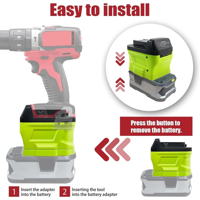M18 Adapter for Ryobi Battery to Mil*wau*kee 18V M18 Tools, Convert for Ryobi 18V one+ Battery to Fit for Mil*wau*kee M18 18Volt Cordless Power Tools Use