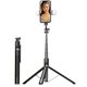 thumbnail image 1 of Palo para selfies con trípode mejorado, 2 luces LED de relleno, trípode para teléfono extra largo de 1,8 m con control remoto desmontable, compatible con teléfonos inteligentes, cámaras,, 1 of 5