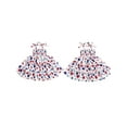 thumbnail image 3 of Aojekbee Baby Girl's 4th of July Dress Star Print Shirred Neck Tie-Up Spaghetti Strap Layered Dress Toddler Summer Clothes, 3 of 10