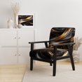 thumbnail image 2 of Designart "Gold Grey Abstract modern Reflections" Gold Modern Upholstered Accent Chair - Modern Arm Chair For Living Room, 2 of 7