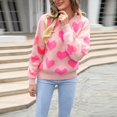 thumbnail image 2 of LUOGENLI Chandails pour Femmes en Coton à Col en V Tricot pour Femmes Chandail Mode Rose Taille m, 2 of 6