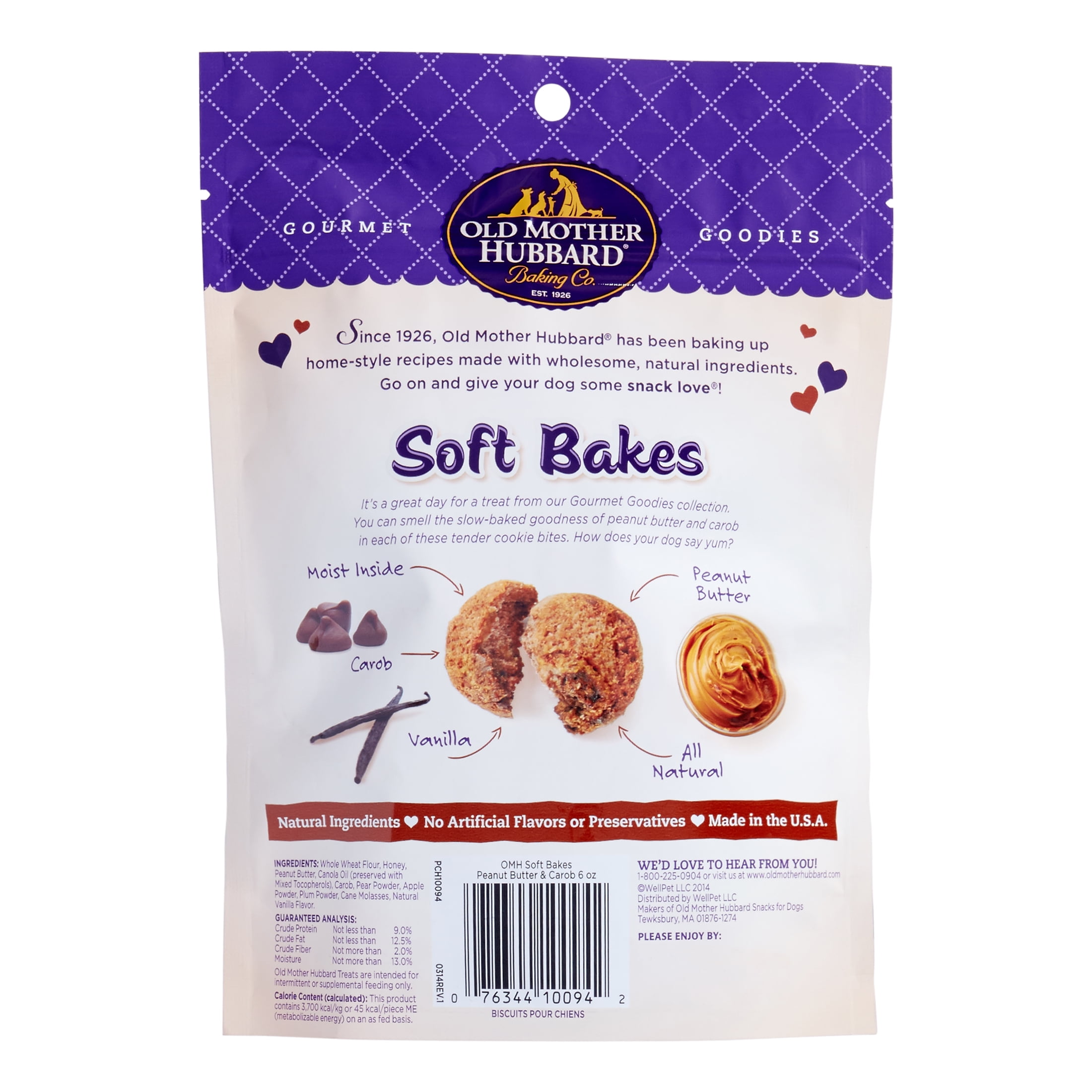 Old Mother Hubbard Soft Bakes Peanut Butter & Carob Dry Dog Treats, 6