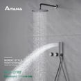 thumbnail image 2 of Simple black brass shower system with wall mounted design Two handles Dual control for Hot & Cold 2-function hidden bathroom Tap My Lux Decor Round, 2 of 12