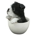 thumbnail image 2 of Realistic Boston Terrier Teacup Statue Pet Pal Tuxedo Gentleman Dog Figurine, 2 of 6