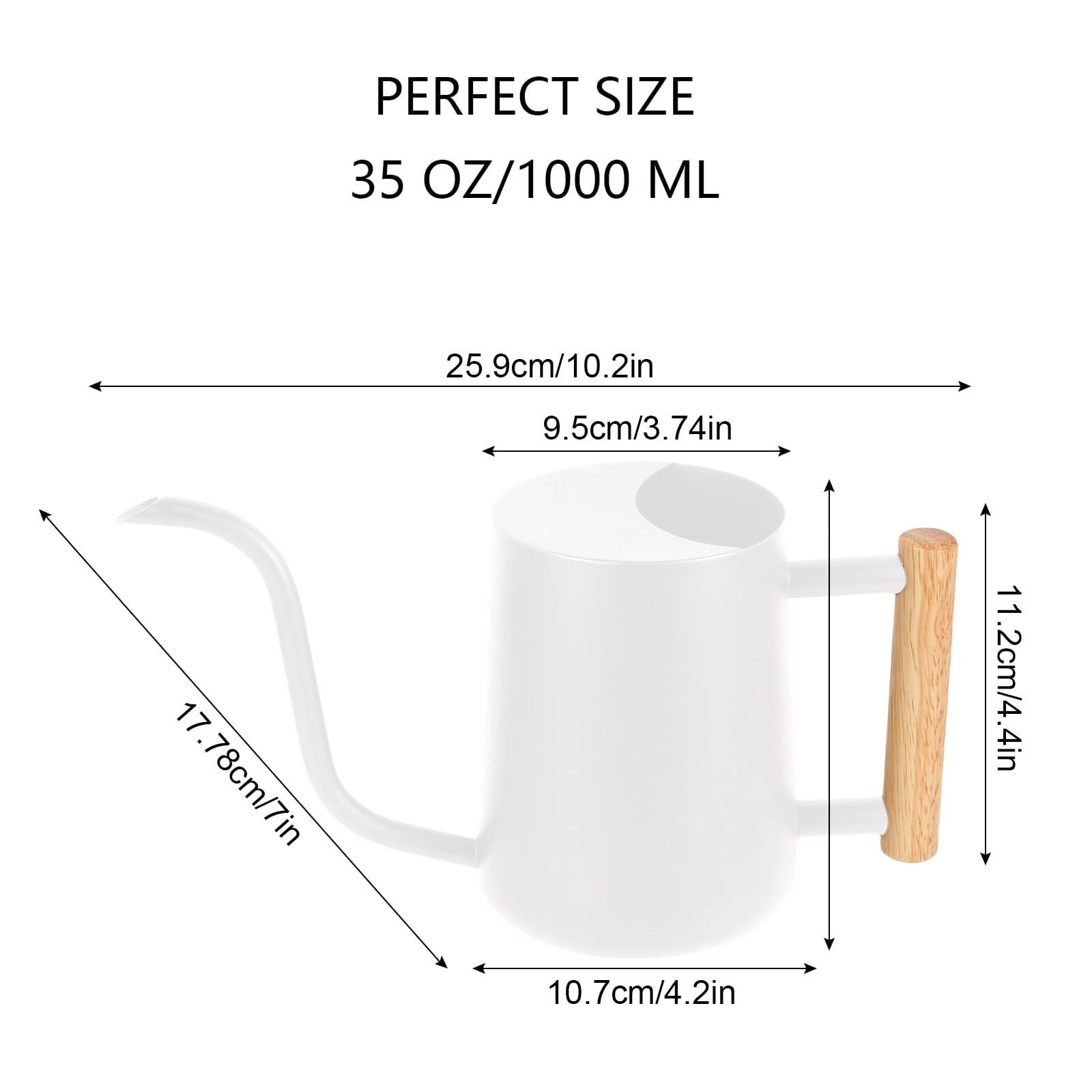 Stainless Steel Watering Can, 1 Litre for Indoor Plants, Indoor Metal Watering Can - 1 Litre Small Stainless Steel, Swan Design, Long Spout for House Plants, Modern, Decorative, Kingtowag