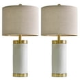 thumbnail image 4 of Oneach Modern Ceramic Table Lamps Set of 2 for Living Room Bedroom 24.5" Nightstand Bedside Lamps with Lamp Shades, 4 of 9