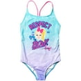 thumbnail image 4 of JoJo Siwa Little Girls One Piece Bathing Suit Bikini Top Rash Guard Skirt and Bottom 5 Swimsuit Set Toddler to Little Kid, 4 of 5
