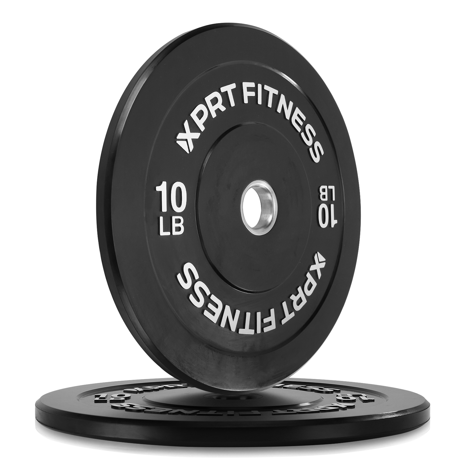 XPRT Fitness Olympic 2-Inch Black Rubber Coated Bumper Plates 10 lb ...