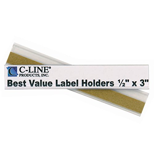 CLine Best Value Peel and Stick Shelf/Bin Label Holders, Inserts