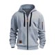thumbnail image 1 of MHFRRA Sudadera con Capucha y Cremallera, Chaqueta con Cremallera Completa y Bolsillos Delanteros, Jersey Deportivo Ligero, Ajuste Cómodo E Informal Gris claro, 1 of 2