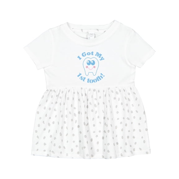 Inktastic I Got My First Tooth Baby Boy Girls Baby Dress
