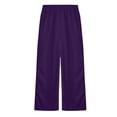 thumbnail image 3 of Adeawade Pants For Girls Wide Leg Pants Elastic Waist Solid Color Trousers Solid Color Comfortable Everyday Bottoms Sweet Clothes Pink M, 3 of 5