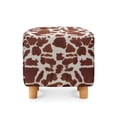 thumbnail image 2 of SCRAWLGOD Cow Print Light Brown Beige Ottoman Slipcover Stretch Square Footstool Slipcover Universal Folding Storage Ottoman Covers for Living Room with Elastic Bottom, 2 of 7