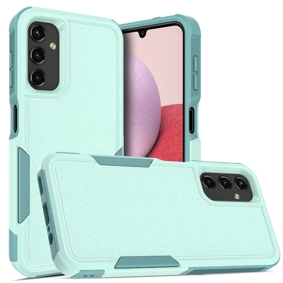 Hotpom for Samsung A14 5G Commuter Series Case Slim Shockproof Design with Dual Layer Rubber Bumper for Drop Protection, Rugged Hard Cover for Men/ Women, Green