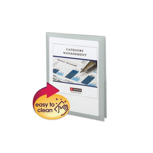 Frame View Poly Two-Pocket Folder 11 x 8 1/2, Clear/Oyster, 5/Pack