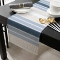 thumbnail image 3 of Grey Blue Vertical Stripes Cotton Linen Table Runner 16 x 72 inch Modern Minimalist Abstract Non-slip Rectangular Dining Table Decor for Wedding Party Holiday Dinner, 3 of 8