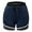 Dark blue, variant on Women 2 in 1 Fitness Running Shorts Athletic Yoga Sport Shorts Elastic Waistband With Pockets