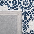thumbnail image 6 of SAFAVIEH Micro-Loop Wichita Medallion Area Rug, Ivory/Blue, 5' x 5' Square, 6 of 7