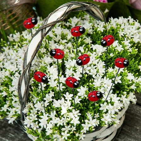 Masteelf  10 Pcs Patio Stakes Ornaments Garden Art Lawn Decor Colorful