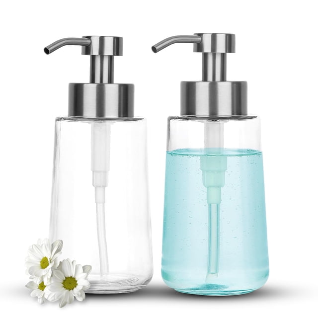 Dispensador de jabón DOILIESE Glass Hand, 500 ml, etiqueta impermeable