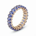 thumbnail image 6 of 5x3mm Oval-Cut Lab-Created Tanzanite Eternity Wedding Band Ring in 925 Sterling Silver – Durable, Stunning, and Perfect for Love & Commitment, 6 of 9