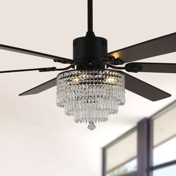 Chords Attic 65" 6-Blade Reversible Ceiling Fan with Lights and Remote Control, 6-Speed, Timer Setting Quiet DC Motor