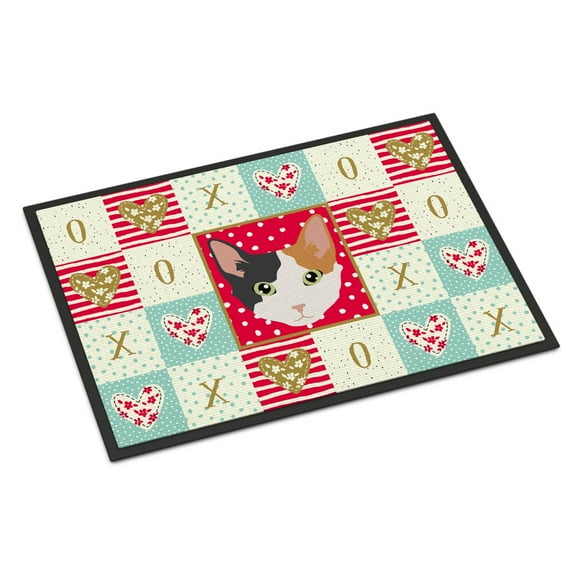 Carolines Treasures CK5166MAT Skookum Cat Love Door Mat Indoor Rug or Outdoor Welcome Mat 18x27 Doormat 27"L x 18"W