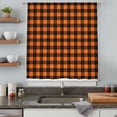 thumbnail image 5 of Black Orange Plaid Sheer Curtains 72 Inches Long, Farmhouse Buffalo Check Gingham Light Filering Curtains, Breathable Simi Curtain Privacy Drapes for Living Room Bedroom Lightweight Window Treatment, 5 of 9
