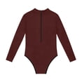 thumbnail image 3 of Swimsuit for Girls, Long Sleeve One Piece Rashguard, Solid Color Beach Vacation Swimsuit for Kids 2-13 Years, 3 of 7