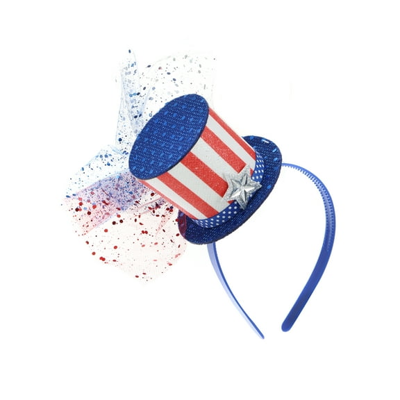 Way to Celebrate Americana Uncle Sam Top Hat Head Bopper Headband Set, 5 Pieces