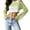 Light Green, variant on Women's Hollow Out Crop Bikini Cover Up Boat Neck Long Sleeve Crochet Sheer Swimsuit Cover Up-Orange-M