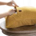 thumbnail image 3 of Pillowcase Three Buckle Vintage Imitation Linen Trim Pillowcase for sofa beds and chairs, 18 x 18 inches /45 x 45cm pack of 2-yellow, 3 of 5