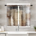 thumbnail image 1 of Farmhouse Kitchen Curtains Brown Abstract Window Curtains Short Tier Curtains Over Sink, Modern Art Painting Decor Rod Pocket Window Drapes Set of 2 (26x36 Inch), 1 of 5