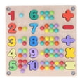 thumbnail image 3 of Number Shape Puzzle, Smooth Surface Wooden Peg Board Bead Game Math Skills Development With Silicone Bowl For Nursery ANGGREK Otros, 3 of 8