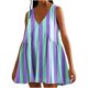 thumbnail image 1 of Vestido de Verano Casual, Vestido de Cuello en V sin Mangas Impreso Suelto Hecho de Poliéster Cómodo para el Uso Diario de Verano de Primavera, Vestido de Verano de Mujer, 1 of 5