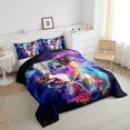 thumbnail image 5 of Highland Cow Twin Size Comforter Set Farmhouse Wildlife Bedding Set, Cartoon Animal Down Comforter Mystic Galaxy Nebula Bed Set, Rainbow Butterfly Quilted Duvet, 5 of 7