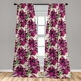 thumbnail image 4 of Ambesonne Floral Curtains, Watercolor Flowers Lines, Pair of 28"x63", Dark Magenta and Slate Brown, 4 of 5