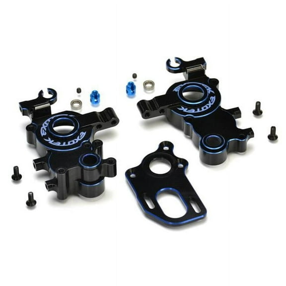 EXOTEK RACING LLC B6 Alloy Drag Gear Box Set Mtr Plate&Sway Bar Mnts ETK2094 Electric Car/Truck Option Parts