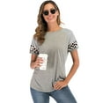 thumbnail image 6 of LELINTA Women's Casual Cold Shoulder T-Shirt Summer Short Sleeve Tunic Tops Front Knot Side Twist Blouses, Black/ Dark Grey/ Wine Red, S-2XL, 6 of 7