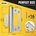 thumbnail image 3 of NOGIS 2 Pack Non-Mortise Door Hinges,5 Inch Self Closing Door Hinges, 175° one-Way Internal Opening, Adjustable Closing Speed and Force (Silver), 3 of 7