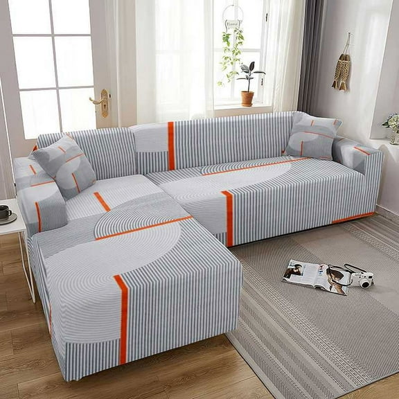 Geometric Printing Elastic Sofa Cover for Living Room Alllusive L Shaped Chaise Longue Funda Sofa Cover Armchairs Cover