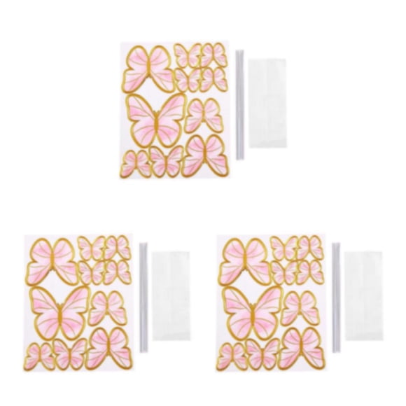 Inteprter 10 Pieces Gold Insect Cake Decoration Shower Crafts Shape Decor Simulation Butterflies Decors Baking Party Sign Type1 NO1