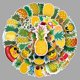 thumbnail image 2 of Paquete de pegatinas con piña y frutas tropicales, 50 unidades, impermeables, 2 of 2