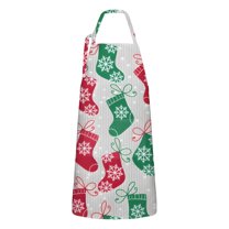Christmas Stocking Apron-Garden Aprons for Women with Pockets-Cotton Linen Waterproof Kitchen Cooking Gardening Aprons Adjustable for Kitchen,Cooking,BBQ and Salon 32"x27"