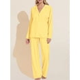 thumbnail image 3 of Michellecmm Women 2 Piece Pajamas Set Striped Print Long Sleeves Shirt and Elastic Pants for Loungewear Soft Sleepwear, 3 of 4
