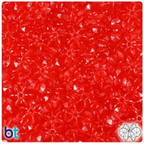 BeadTin Ruby Transparent 10mm SunBurst Craft Beads (450pcs)