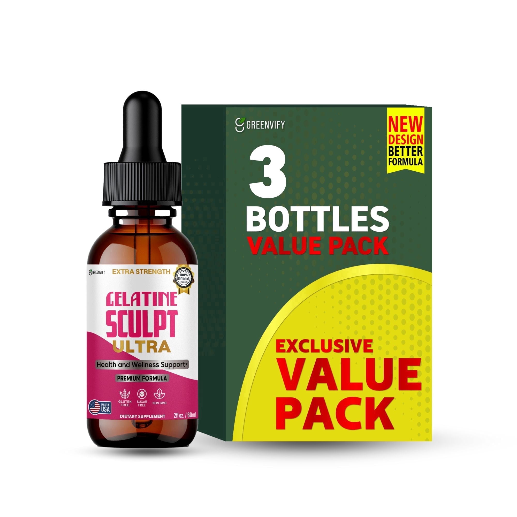 GreenVify Gelatine Sculpt Ultra – Daily Fitness & Lifestyle Support Supplement, Adult Nutritional Formula