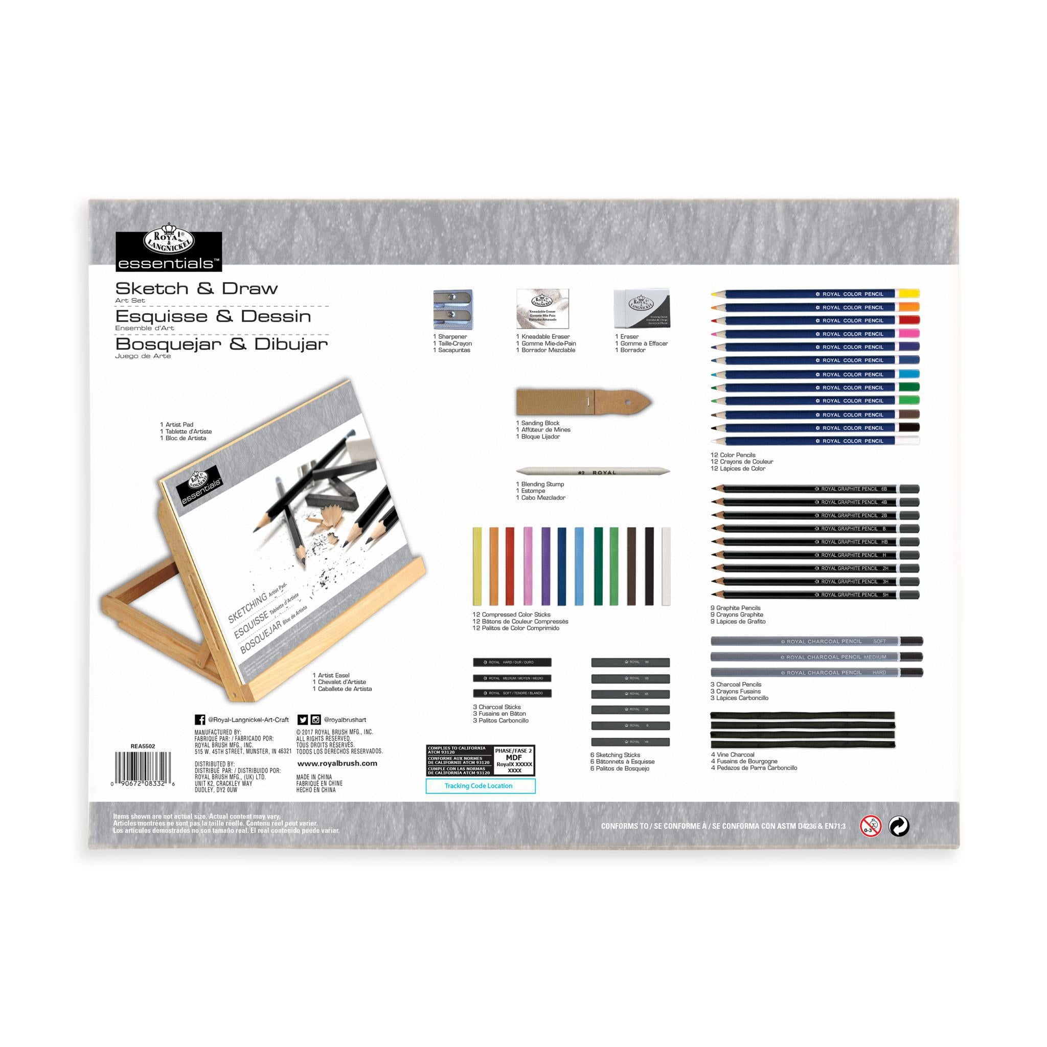 Flat Easel Art Set Large-Sketch & Drawing Set 56pc
